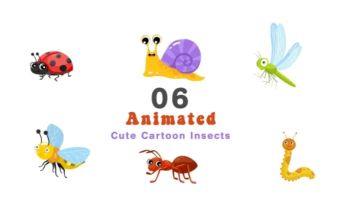 Cartoon Animation of Lovable Insects