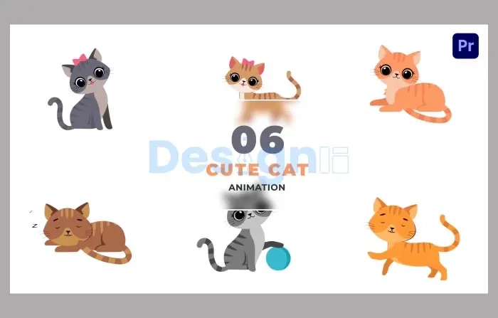 Cartoon Cats Animated Scene in 2D Vector