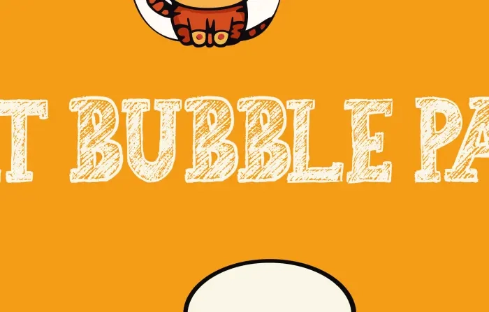 Cat Bubbles Pack 2D Vector Stock Illustration