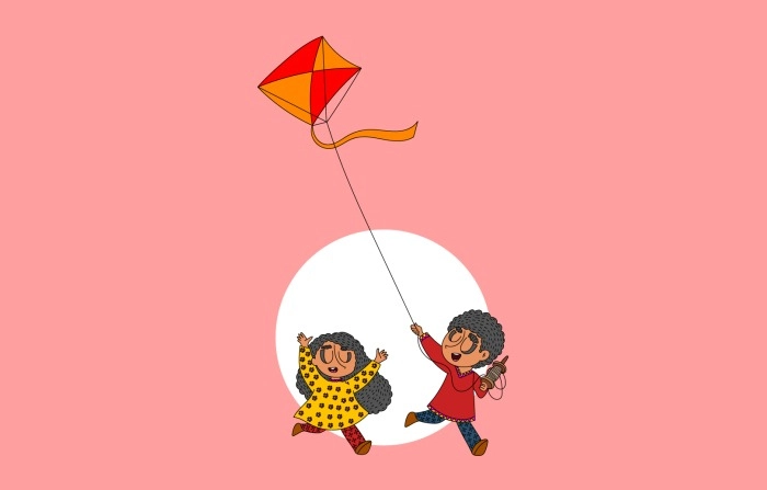 Celebrate Makar Sankranti With These Adorable Kite Flying By Kids Illustration