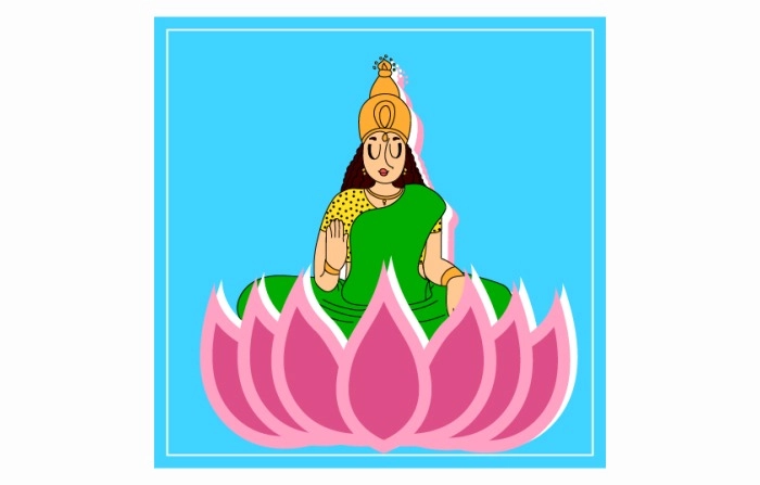 Celebrate the Festival Of Lights With Beautiful Lakshmi Puja Illustrations