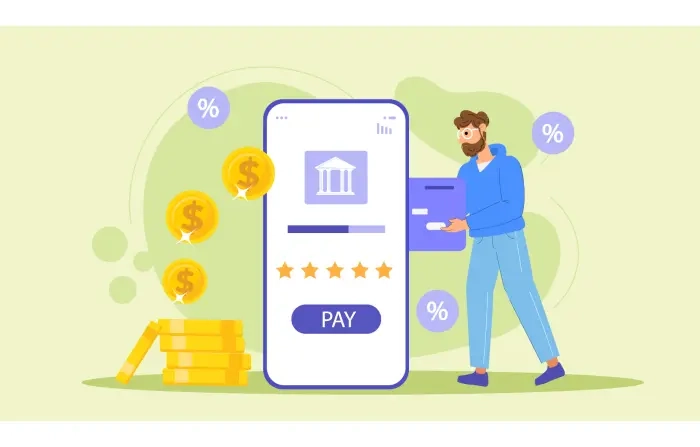 Character Design Illustration for Digital Banking and Mobile Payment image