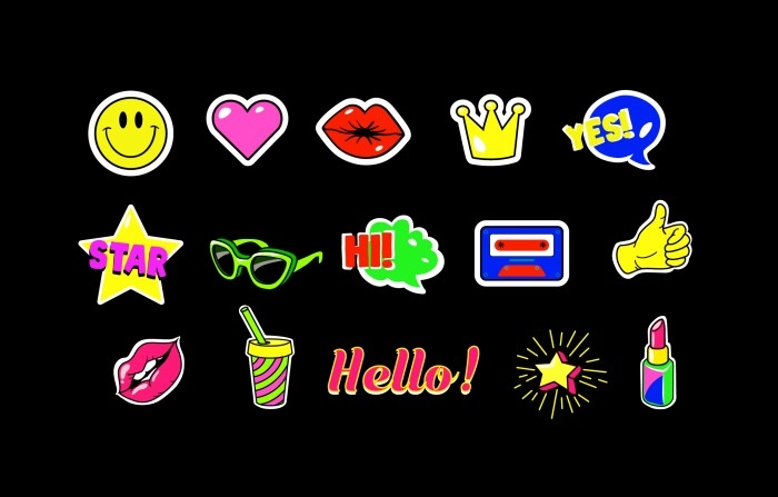 Character Illustration Of Funny Stickers