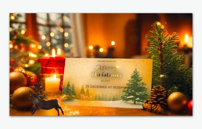 Cheerful Christmas Party Invitation Premium 3D Slideshow