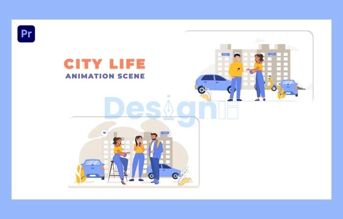 City Life Premiere Pro Animation Scene