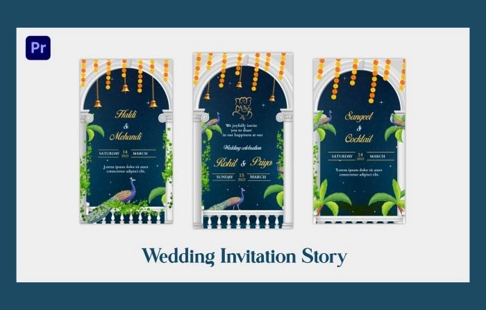 Classic Wedding Invitation Video Instagram Story Premiere Pro Template