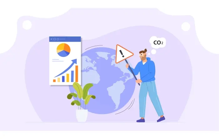 Climate Change CO2 Ecology Concept Illustration