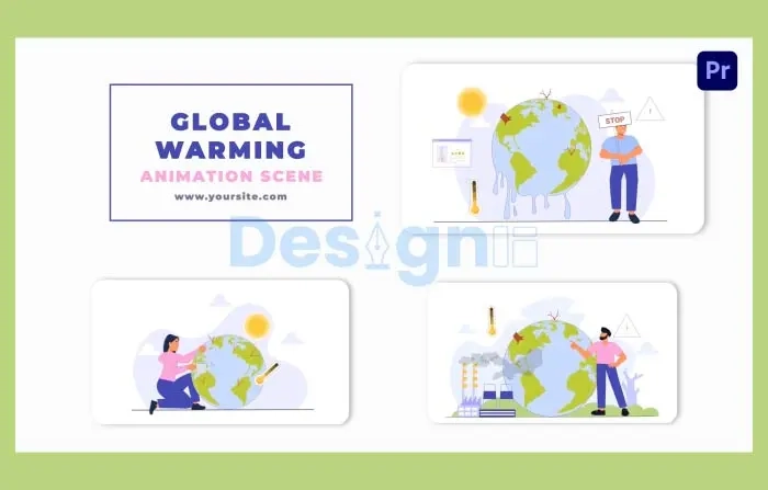 Climate Change Global Warming Vector Animation Scene