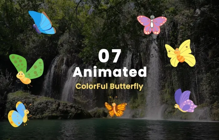 Colorful Butterfly in Cartoon Animation