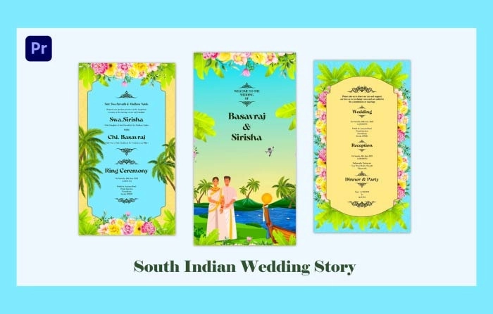 Create A Beautiful South Indian Wedding Invitation Instagram Story With Premiere Pro Template