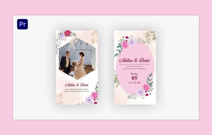Create Amazing Wedding Invitation Instagram Stories With Premiere Pro Template