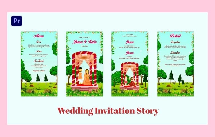 Create A Stunning Wedding Invitation Instagram Story Premiere Pro Template