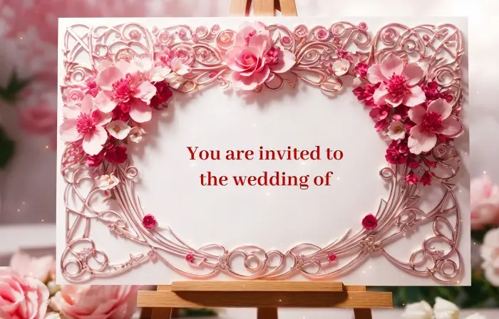 Creative 3D Floral Embroidery Wedding Invitation Slideshow