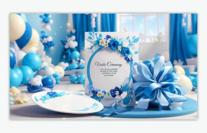 Creative 3D Floral Naming Ceremony Invitation Card Slideshow