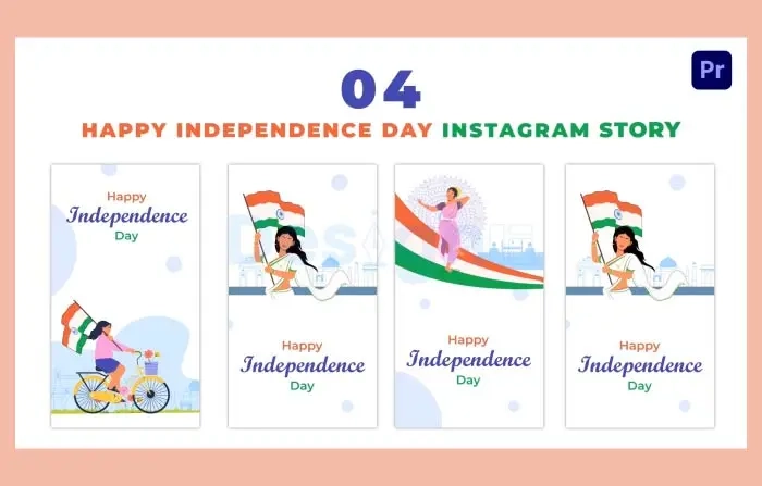 Creative Indian Independence Day 2D Character Instagram Story