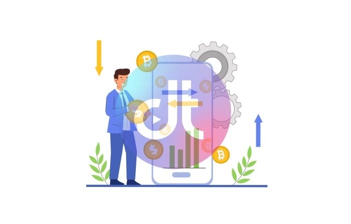Cryptocurrency Vector Animation Scene