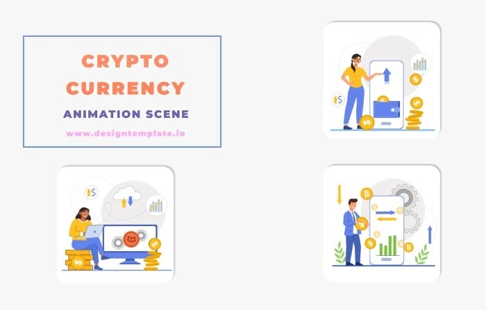Cryptocurrency Animation Scene After Effects Template