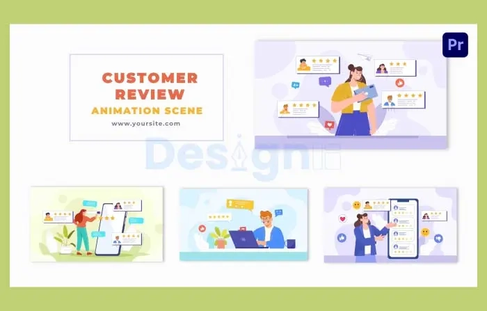 Customer Review for Business Eye Catching Flat Vector Animation Scene