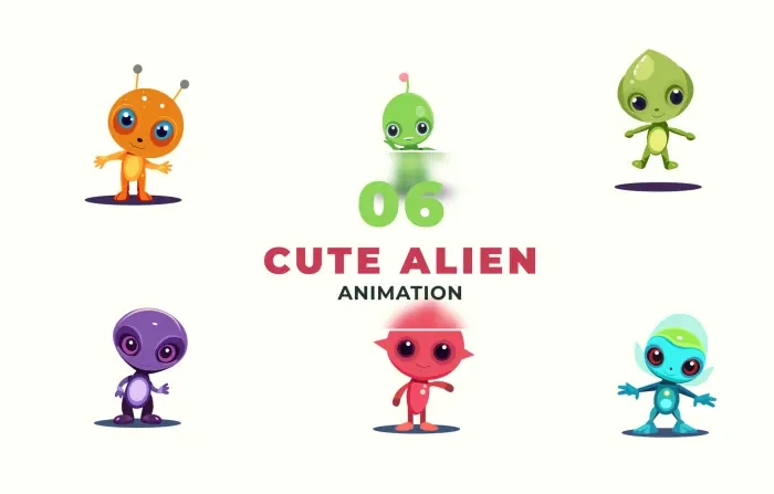 Aliens Flat Character Animation Scene