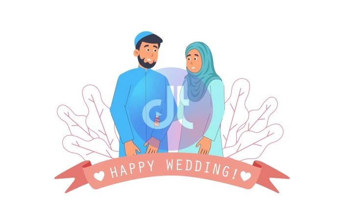 Cute Arabic And Islamic Wedding Animation Scene