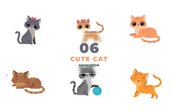 Cats 2D Vector Animation Scene