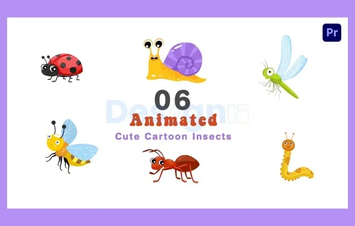 Cute Insect Cartoon Animation Scene