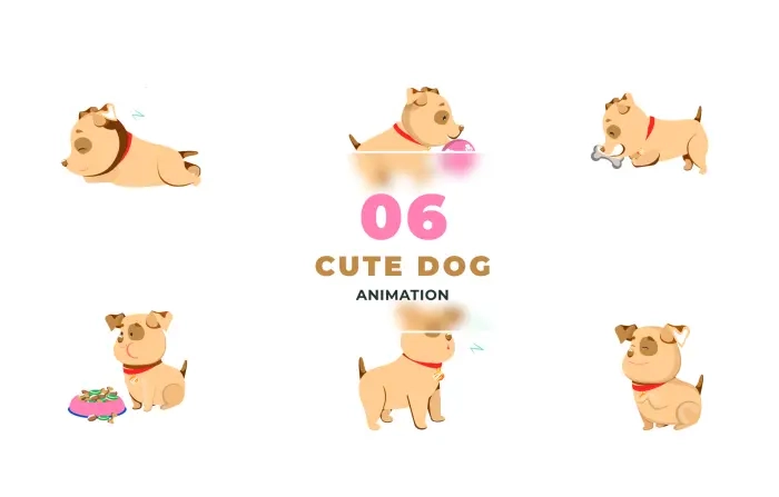 Cute Multiple Activity Dog Animation Scene