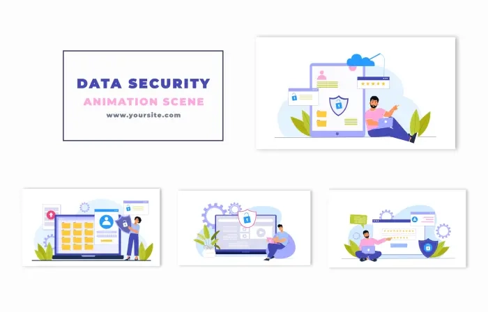 Data Security 2d Character Animation Scene