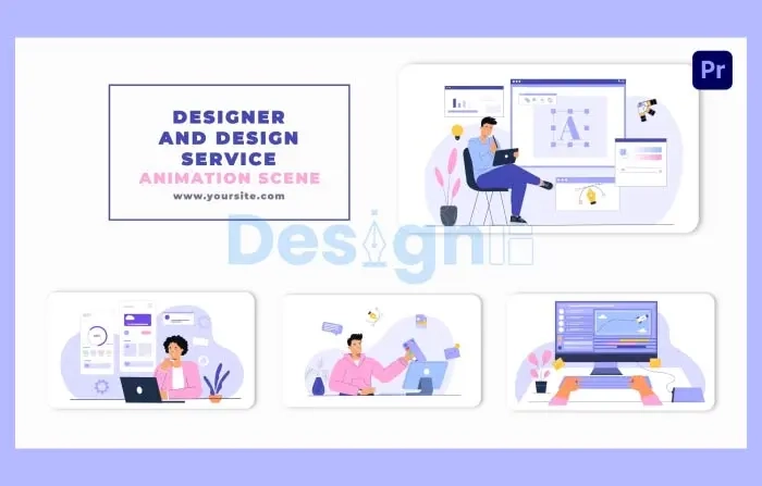 Designers and Design Services Flat Character Animation Scene