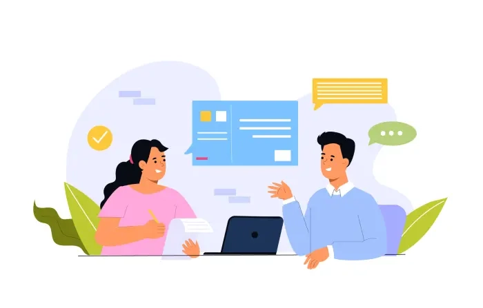 Discussing Business Vector Illustration