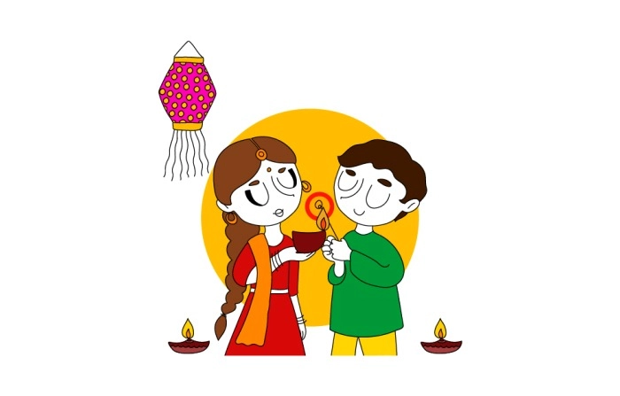 Diwali Festival Celebration Illustration