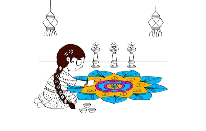 Diwali Indian Festival Illustration