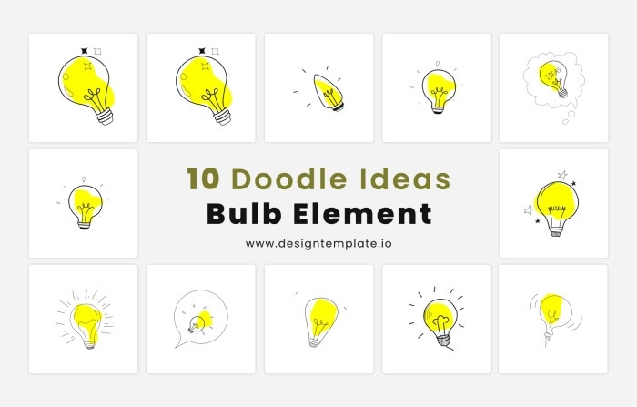 Doodle Ideas Bulb Element Motion Graphics Template