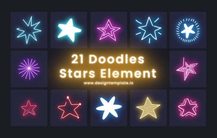 Doodle Stars Element Motion Graphics Template
