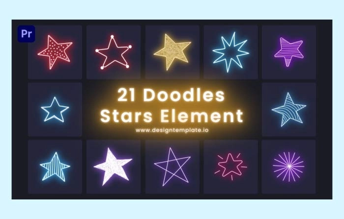 Doodles Twinkling Stars Premiere Pro Element
