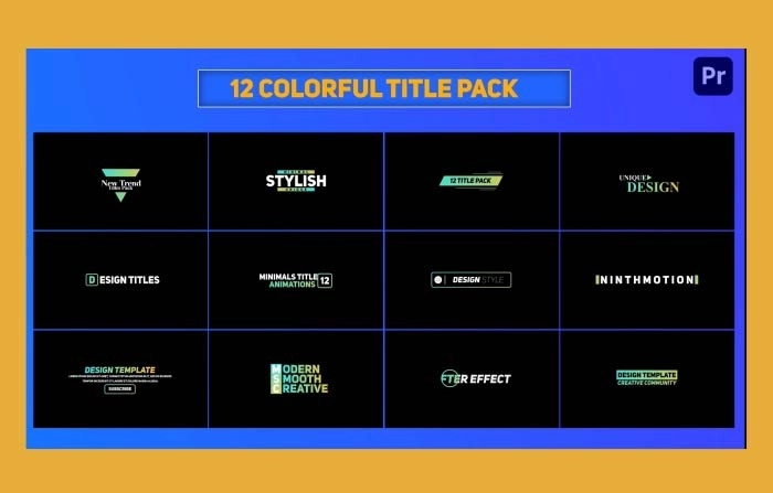 Download The 12 Colorful Titles Premiere Pro Template