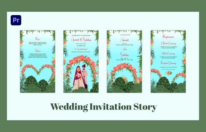 Dreamy Wedding Invitation Instagram Story Premiere Pro Template