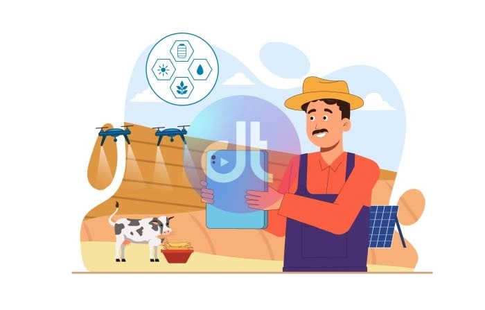 Drone Surveillance Smart Farming Animation Scene