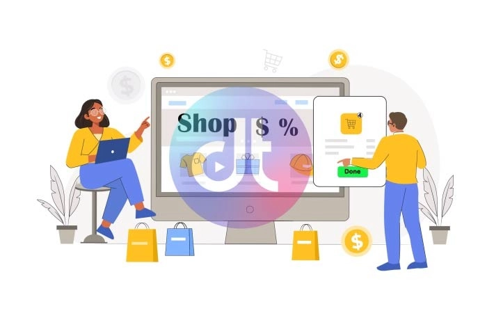 E Commerce Concept Animation Scene