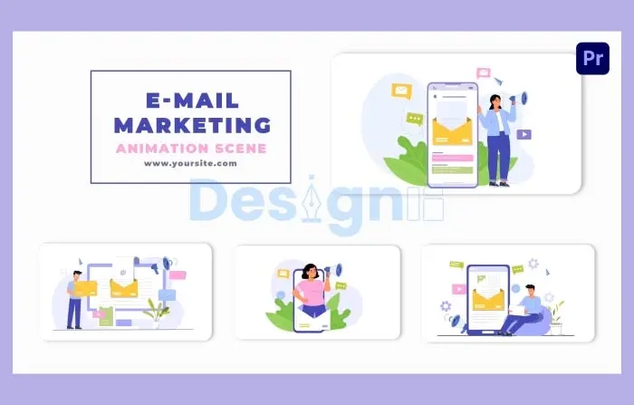 E Mail Marketing Vector Animation Scene