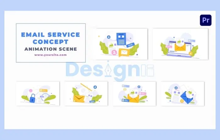E Mail Service Infographics Animation