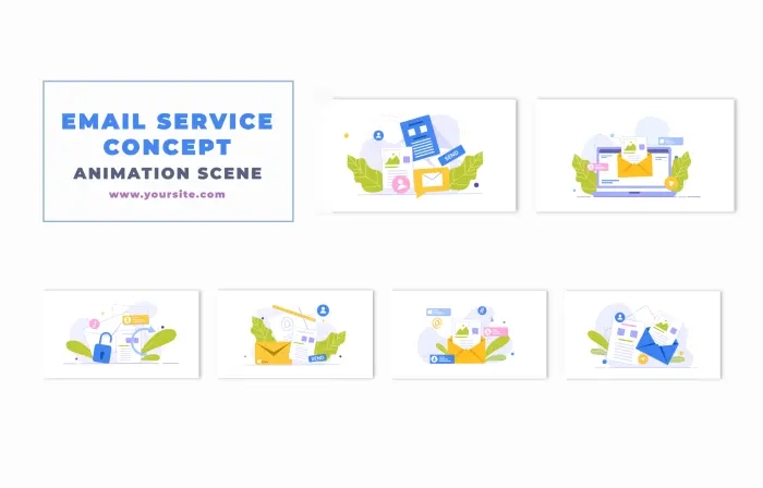E Mail Service Infographics Animation Scene