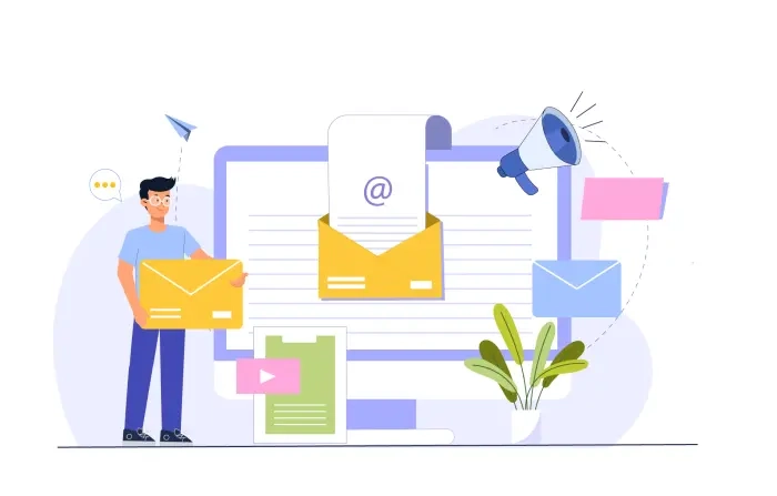 E Mail Marketing Online Business Illustration