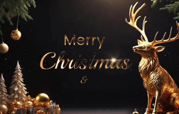 Elegant Merry Christmas and New Year Wishes 3D slideshow