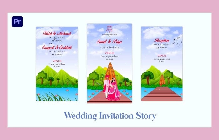 Elegant Wedding Invitation Instagram Story Premiere Pro Template