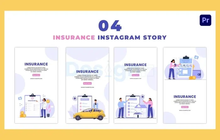 Eye Catching Insurance Awareness Flat Character Instagram Story
