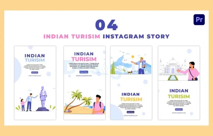 Famous Indian Tourist Places 2D Character Instagram Story