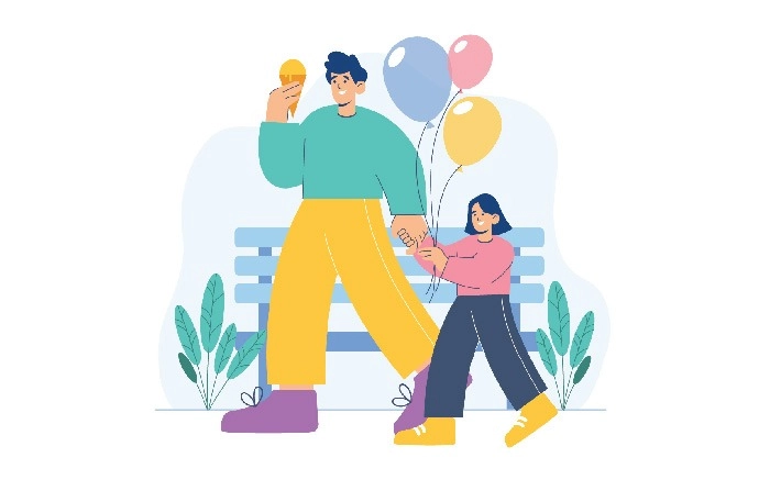 Fathers Day 2D Flat Character Illustration