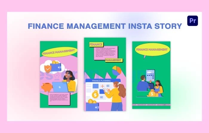 Finance Management Flat Character Instagram Story