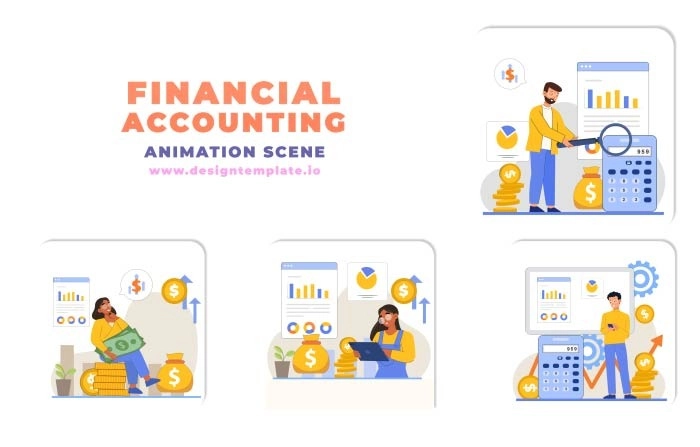 Financial Accounting Animation Scene After Effects Template